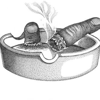 "Finger smoke" başlıklı Resim Dimitri Prévot tarafından, Orijinal sanat, Mürekkep