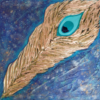 Pintura intitulada "Krishna's Gaze: The…" por Natalya Popovtseva, Obras de arte originais, Acrílico