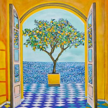 "Seascape With Lemon…" başlıklı Tablo Alexandra Djokic tarafından, Orijinal sanat, Akrilik