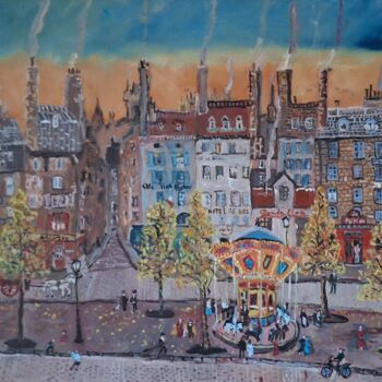 Painting titled "Осень в Париже" by Sebini, Original Artwork, Oil