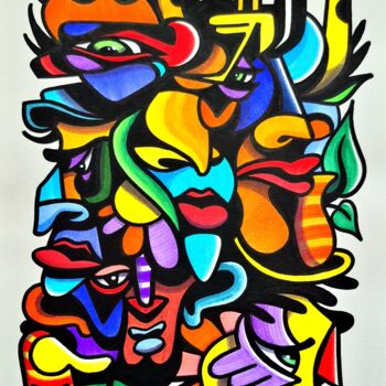 "Mushtoons city" başlıklı Resim Art De Noé tarafından, Orijinal sanat, Akrilik