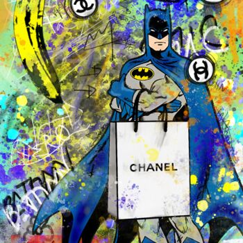 Arts numériques intitulée "Batman Pop Art Chan…" par Pvettese, Œuvre d'art originale, Peinture numérique