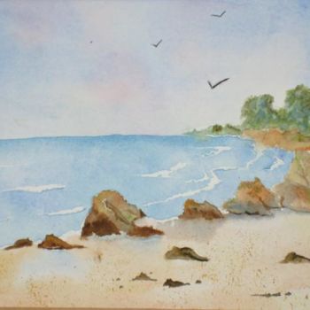 Ζωγραφική με τίτλο "Bord de plage" από Nadege Frazié, Αυθεντικά έργα τέχνης