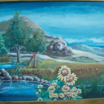 Painting titled "Sunflowers" by Reis, Original Artwork, Oil