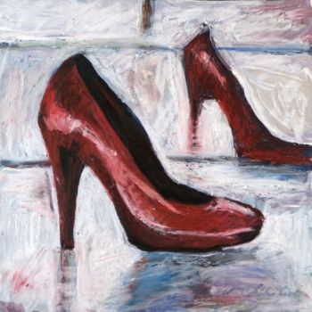 Painting titled "Escarpin rouge" by Nathalia Chipilova, Original Artwork, Acrylic