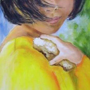Peinture intitulée "petite Jade" par Géraldine Streichert, Œuvre d'art originale, Huile