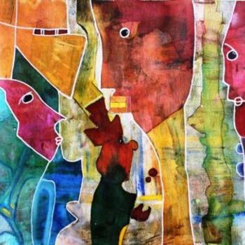 Malerei mit dem Titel "LE MARIAGE FORCé" von Catherine Wagner  Dudenhoeffer, Original-Kunstwerk