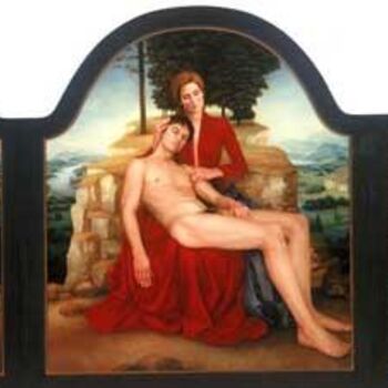 Painting titled "Het Drieluik" by Ellen De Groot, Original Artwork