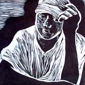 Druckgrafik mit dem Titel "Mirinho" von Maria Lucia Pacheco, Original-Kunstwerk, Linoldrucke