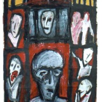 Malerei mit dem Titel "Martyr" von Morgese Giovanni, Original-Kunstwerk, Acryl Auf Holzplatte montiert