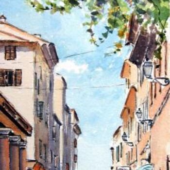 Painting titled "Ile Rousse   le Mar…" by Marcel Boos, Original Artwork