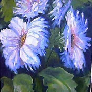 Painting titled "Flores da imaginação" by Maria Lucia Pacheco, Original Artwork, Oil