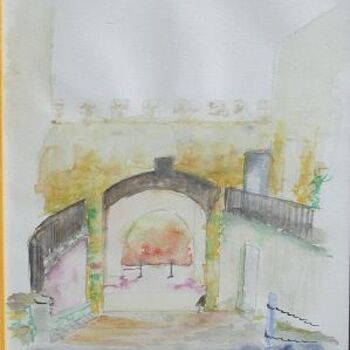 Peinture intitulée "Bastide Issigeac en…" par Nathalie Torrents, Œuvre d'art originale