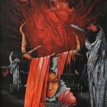 Painting titled "CREATURES OF THE NI…" by Peter Marcek, Original Artwork