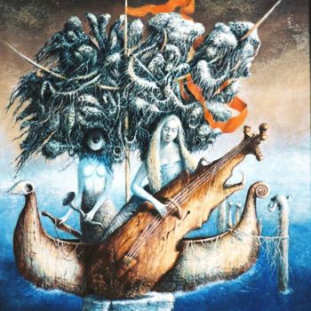 Painting titled "MUSIC 2" by Peter Marcek, Original Artwork