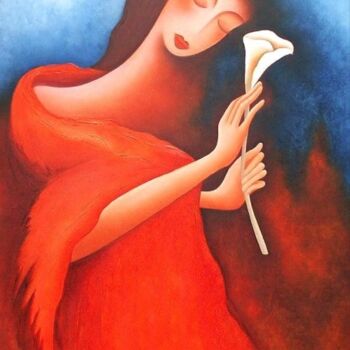 제목이 "woman with a calla"인 미술작품 Anita Burnaz로, 원작
