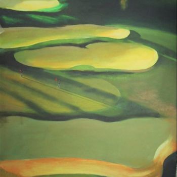 Malerei mit dem Titel "Campo de golf" von Ricardo León, Original-Kunstwerk