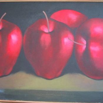 Malerei mit dem Titel "Manzanas" von Ricardo León, Original-Kunstwerk