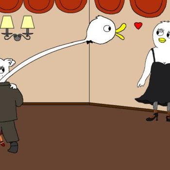 Drawing titled "Ah, she is pretty!" by Kai-Yu Sun, Original Artwork