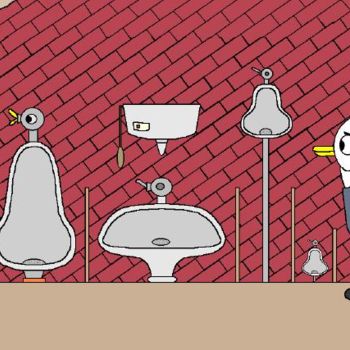 Drawing titled "Urinal Bar" by Kai-Yu Sun, Original Artwork