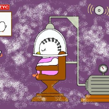 Drawing titled "Beauty Parlor Accid…" by Kai-Yu Sun, Original Artwork