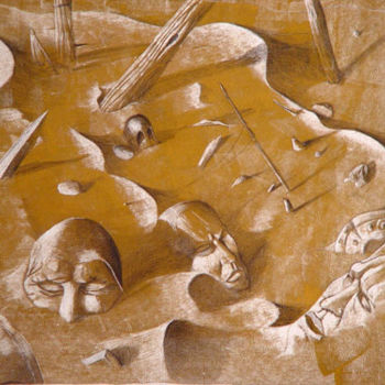 Painting titled "dust 4 peace" by Lucian Grada, Original Artwork