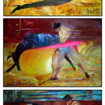 Painting titled "corrida move 1" by Janusz Mulak, Original Artwork, Oil
