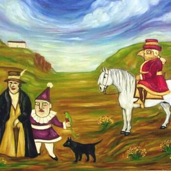 Pintura titulada "Pobladores del Alja…" por Ignacio Navarro, Obra de arte original