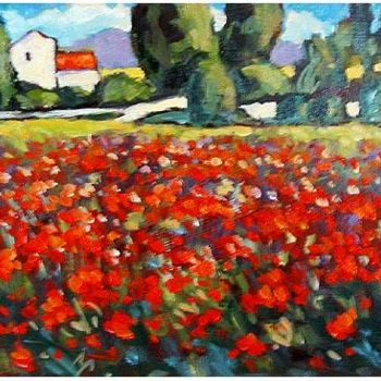"tuscany poppies" başlıklı Tablo Rita Monaco tarafından, Orijinal sanat, Petrol