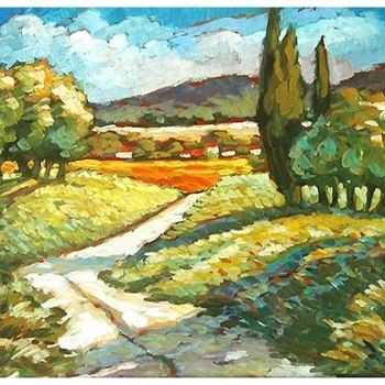 「Sunny valley」というタイトルの絵画 Rita Monacoによって, オリジナルのアートワーク, オイル