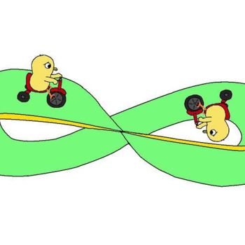 Drawing titled "Infinite Pursuit" by Kai-Yu Sun, Original Artwork