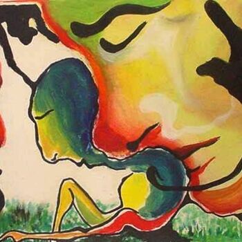 Peinture intitulée "Je pense donc je su…" par Edith Bos Boyer (EDITH DONC), Œuvre d'art originale