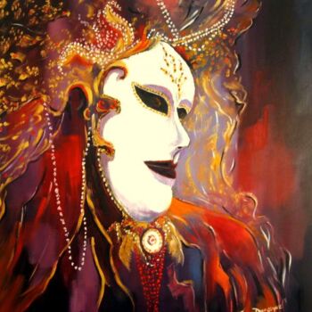 Peinture intitulée "Venise  masque" par Jacky Dumergue, Œuvre d'art originale, Huile