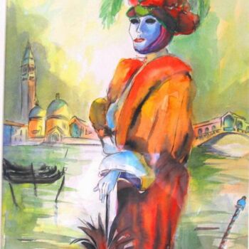 Peinture intitulée "Belle Vénitienne" par Jacky Dumergue, Œuvre d'art originale