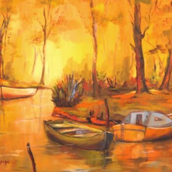 Peinture intitulée "Courant de cazaux" par Jacky Dumergue, Œuvre d'art originale, Huile