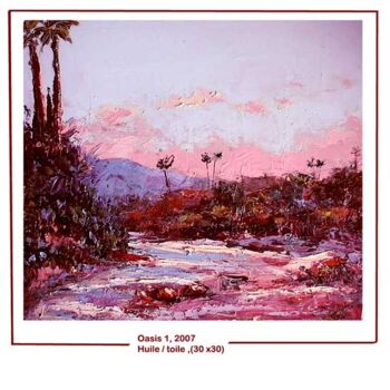Peinture intitulée "Oasis 2" par M'Hamed Saci, Œuvre d'art originale