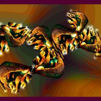 Painting titled "Bichitos de luz" by Hilda De Urrutia, Original Artwork