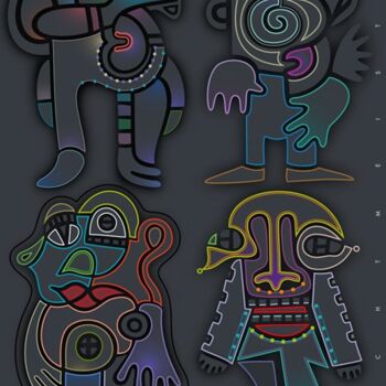 Digital Arts titled "Wachtronauten" by Bernd Wachtmeister, Original Artwork, Digital Painting