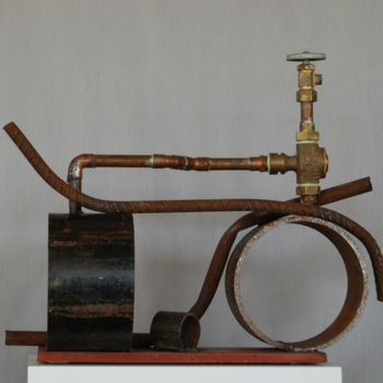 Schilderij getiteld "Plumber's Dilemma" door Marcia Lamel, Origineel Kunstwerk