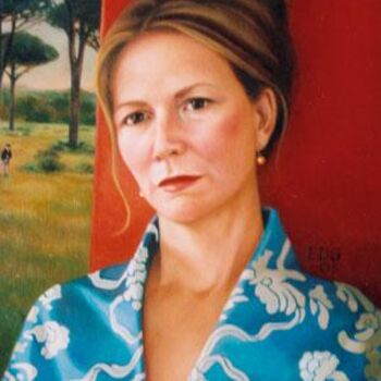 Painting titled "De Schuilplaats" by Ellen De Groot, Original Artwork, Oil