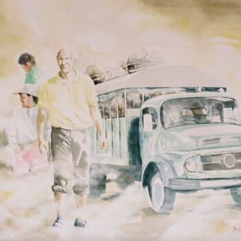 Peinture intitulée "tuléar" par Martial Bidard, Œuvre d'art originale, Aquarelle