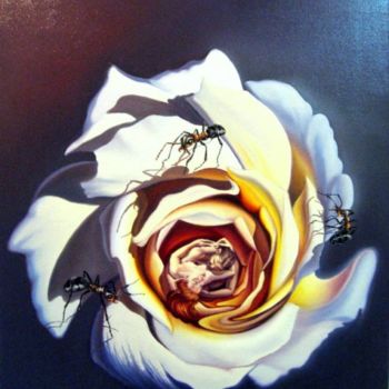 Painting titled "shivers of love - f…" by Gyuri Lohmuller, Original Artwork, Oil