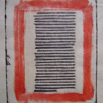 Gravures & estampes intitulée "Ecritures du milieu" par Hélène Mongin, Œuvre d'art originale, Monotype