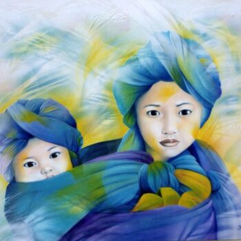 Peinture intitulée "herbes folles" par Jeannette Guichard-Bunel, Œuvre d'art originale, Huile