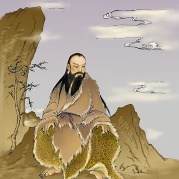 Painting titled "古代图书插画" by Zhi Yong Mao, Original Artwork, Oil