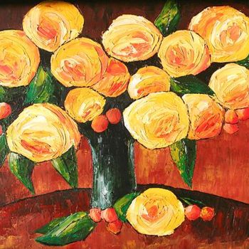 Painting titled ""Victorian roses an…" by Georgiana Marcu, Original Artwork, Oil