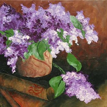 Painting titled ""Victorian Lilac va…" by Georgiana Marcu, Original Artwork, Oil