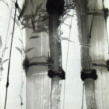 Painting titled "竹11" by Peng Qing Qin Hk Pang, Original Artwork, Oil