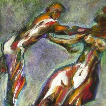 Painting titled "Conflict fmnp22" by Richard Herr, Original Artwork, Acrylic