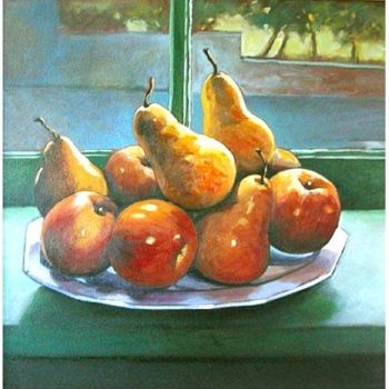 「Fruit Plate on wind…」というタイトルの絵画 Rita Monacoによって, オリジナルのアートワーク, オイル